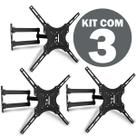 Kit Suporte Articulado 14 a 55 Polegadas Para Tv Parede Até 50Kg Plasma Led Universal Preto