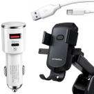 Kit Suporte Celular Para Carro Ventosa Extensível e Carregador 40W Turbo Duplo Kit Suporte Celular Para Carro Ventosa Extensível e Carregador 40W Turbo Duplo