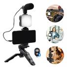Kit Suporte Celular Tripé Led Kit Youtuber Live E Microfone