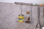 Kit Suporte Cozinha Condimento + Barra + 4 Ganchos Kit Suporte Cozinha Condimento + Barra + 4 Ganchos