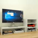 Kit suporte de mesa monitor e escaninho organizador Branco