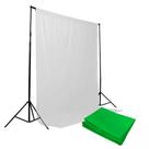 Kit Suporte Fundo Infinito + Tecido Branco e Verde ChromaKey MLF-023 Tomate