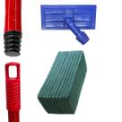 Kit SUPORTE LT Limpa Tudo + 10 Fibras Geral / Multiuso VERDE + CABO DE 1,20 Metros / 120 cm Condor - Mop Articulado