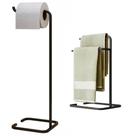 Kit Suporte Papel Higienico E Porta toalha bancada Metal Preto - Larbelle - Larbelle Móveis