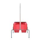 KIT - Suporte para cestos de compras Duplo + 20 cestos D100 Vermelho supermercado, mercearia
