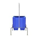 KIT - Suporte para cestos de compras Duplo + 40 cestos D100 Azul supermercado, mercearia
