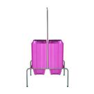 KIT - Suporte para cestos de compras Duplo + 40 cestos D100 Rosa supermercado, mercearia