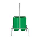 KIT - Suporte para cestos de compras Duplo + 40 cestos D100 Verde supermercado, mercearia