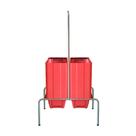 KIT - Suporte para cestos de compras Duplo + 40 cestos D100 Vermelho supermercado, mercearia