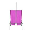 KIT - Suporte para cestos de compras Duplo + 60 cestos D100 Rosa supermercado, mercearia
