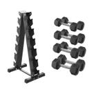 Kit Suporte Para Halter + Pares 5kg, 6kg, 7kg e 8kg
