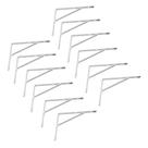 Kit Suporte Prateleira com 12 Peças em Aço Mão Francesa 15x10, Branco - Metalfer