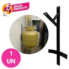 Kit Suporte Reforçado Botijão Gás P13 Antifurto Roubo Aço Trava Parede Suspenso Organizador