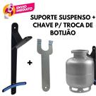 Kit Suporte Reforçado Suspenso Para Botijão 13Kg E Chave Facilitadora Para Troca De Bujão De Gás