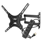 Kit Suporte Triarticulado para TV e Monitor 23 a 63 Polegadas com Filtro de Linha 5 Tomadas