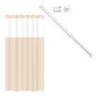 Kit Suporte Varão Banheiro 90 até 140 + Cortina Box Bege