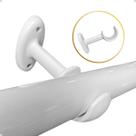 Kit Suporte Varão Comum Simples 19mm Cortina Ilhós Argola Com Base Instalação Parede 2 á 5 Un