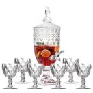 Kit Suqueira Cristal 5L + Taças Água Diamante total 7pçs Kit Suqueira Cristal 5L + Taças Água Diamante total 7pçs