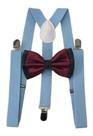 Kit Suspensório Azul Bebê +gravata Borboleta Dupla Pt/bordô Ref 244/249