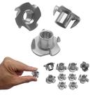 Kit T-Nut IEUYO de aço inoxidável 304 de 4 pinos e 50 unidades para madeira