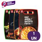 Kit Tábua Corte Estampada Decorada Plástico Retangular Colorida Churrasco Carne Legumes