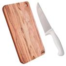 Kit Tábua De Corte Madeira Jatobá + Faca 8" Chef Profissional