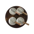 Kit Tábua Para Servir Petiscos com 4 Mini Travessas Oferta.