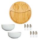 Kit Tábua Petisqueira com Bowls Garfos e Espátulas 15 Peças Para Servir