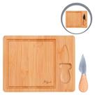 Kit Tábua Petisqueira Madeira Frios Queijo Com Faca - Art House