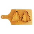 Kit Tábua Petisqueira Natalina Para Frios 5 Peças 40x20x1cm Madeira