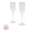 Kit Taça Champanhe Espumante Acrílico 180ml Transparente Premium