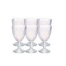 Kit Taça Furta cor 6Uni Louça Vidro Decorativa Água Suco Cozinha Mesa Festa Jantar Copo Bebida Casa