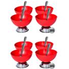 Kit Taças de Sobremesa C/ Inox Jogo De 12 Tigela Petisqueira
