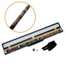 Kit Taco de Sinuca Desmontável Marrom Caveira + Maleta Alça Retrátil