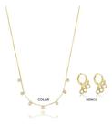 Kit Taiane - Colar + Brinco Argola Zircônias Cristal banhado em ouro 18k Kit Taiane - Colar + Brinco Argola Zircônias Cristal banhado em ouro 18k