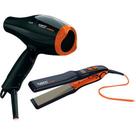 KIT TAIFF TITANIUM COLORS LARANJA SECADOR PROFISSIONAL 2100W 127V + PRANCHA ALISADORA 230ºC