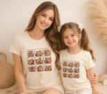 kit tal mãe tal filha tshirt camiseta capivara Combinando