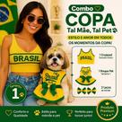 Kit Tal Mãe Tal Pet Copa Brasil Cropped Feminino Roupa Pet Cachorro Tam 1 ao 6 2 Laços Brinde Kit Tal Mãe Tal Pet Copa Brasil Cropped Feminino Roupa Pet Cachorro Tam 1 ao 6 2 Laços Brinde