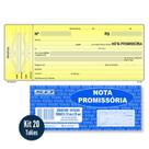 Kit Talão Nota Promissória Grande Amarela 20 Blocos 50 Folhas São Domingos para Lojas Escritórios Autônomos Serviços