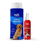 Kit Talco Perfume cachorro gatos higiene pet banho a seco para caes neutraliza odor