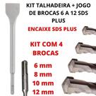 Kit Talhadeira Larga P Martelete + Jogo De Brocas 160mm Sds Plus Kit Talhadeira Larga P Martelete + Jogo De Brocas 160mm Sds Plus