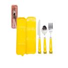 Kit Talher 3 peças De Garfo Colher E Faca Com Estojo Inoxidável Para Trabalho Viagem Escola Infatil