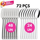 Kit Talher Aço Inox Jogo Com Garfo Mesa Refeição E Colher Mesa Sopa Bar Restaurante Refeição