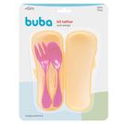 Kit talher baby com case rosa buba