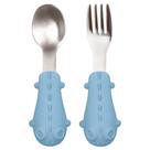 Kit Talher BUBA - Aço Inoxidável com Cabo em Silicone Azul