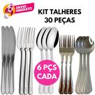 Kit Talher Garfo Mesa Faca Refeição Colher Sopa Garfo Sobremesa E Colher Sobremesa InoxJogo