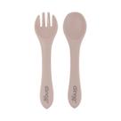 Kit Talher Infantil Em Silicone Rosa Clingo