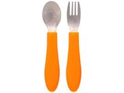 Kit Talher Infantil Inox Buba Zoo Laranja 2 Peças Kit Talher Infantil Inox Buba Zoo Laranja 2 Peças