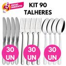 Kit Talher Inox Com Garfo Mesa Faca Refeição Colher Sopa Mesa Jantar Refeição Dia a Dia Restaurante