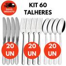 Kit Talher Inox Conjunto Garfo Faca Colher Sopa Mesa Jantar Refeição Restaurante Jogo C/60 ou 75 Un